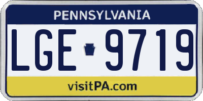 PA license plate LGE9719