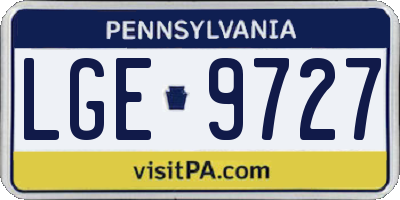 PA license plate LGE9727