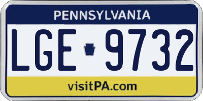 PA license plate LGE9732