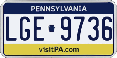 PA license plate LGE9736