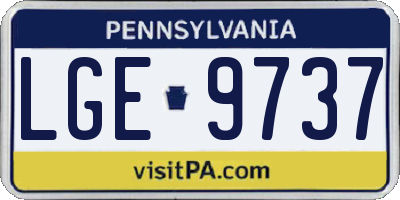 PA license plate LGE9737