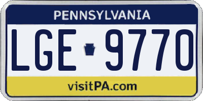 PA license plate LGE9770