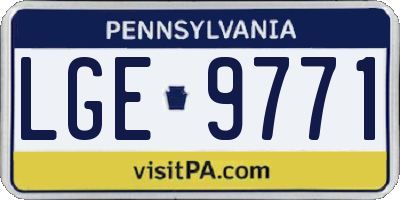 PA license plate LGE9771