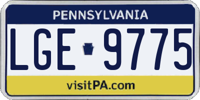 PA license plate LGE9775