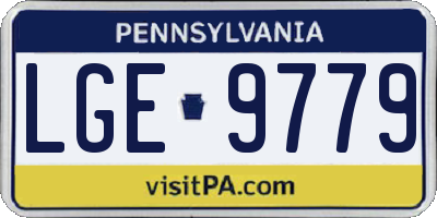 PA license plate LGE9779
