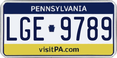 PA license plate LGE9789