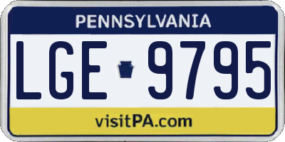 PA license plate LGE9795