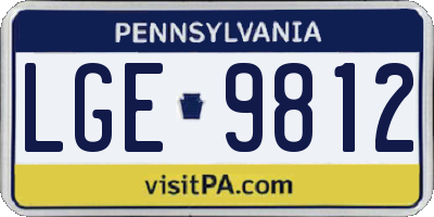 PA license plate LGE9812