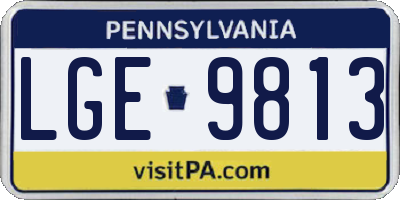 PA license plate LGE9813