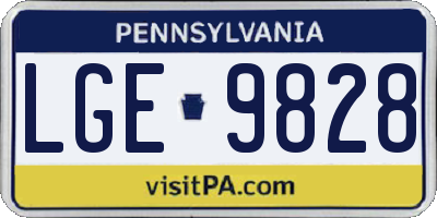 PA license plate LGE9828