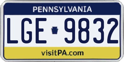 PA license plate LGE9832