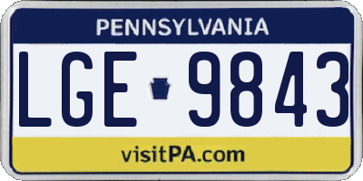 PA license plate LGE9843