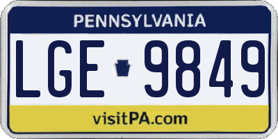 PA license plate LGE9849