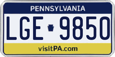 PA license plate LGE9850