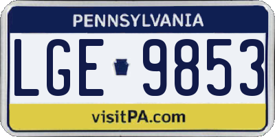 PA license plate LGE9853