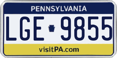PA license plate LGE9855