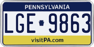 PA license plate LGE9863