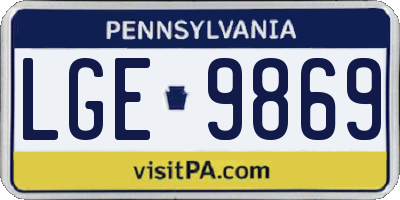 PA license plate LGE9869