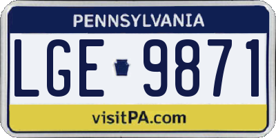 PA license plate LGE9871