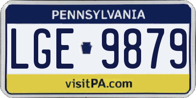 PA license plate LGE9879