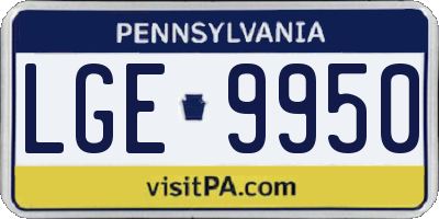 PA license plate LGE9950