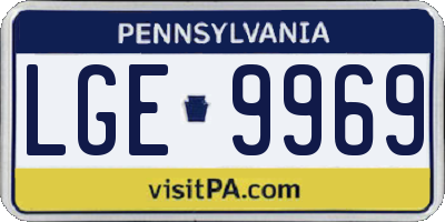 PA license plate LGE9969