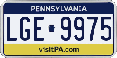 PA license plate LGE9975