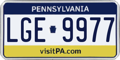 PA license plate LGE9977