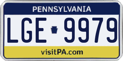 PA license plate LGE9979