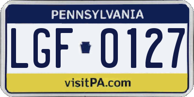 PA license plate LGF0127