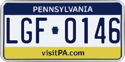 PA license plate LGF0146