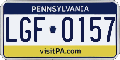 PA license plate LGF0157
