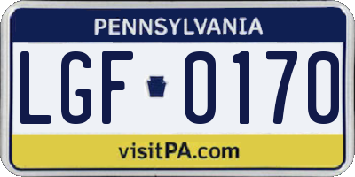 PA license plate LGF0170