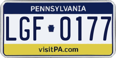 PA license plate LGF0177