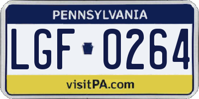 PA license plate LGF0264