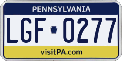 PA license plate LGF0277