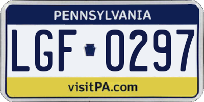 PA license plate LGF0297