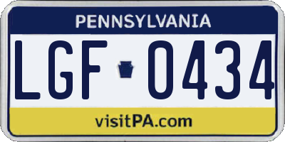 PA license plate LGF0434