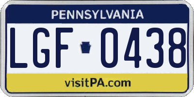 PA license plate LGF0438
