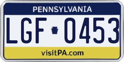 PA license plate LGF0453