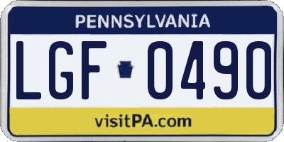 PA license plate LGF0490