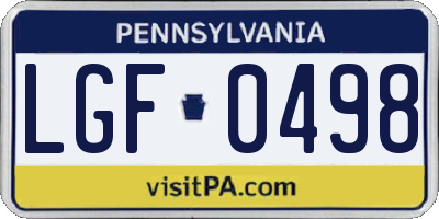 PA license plate LGF0498