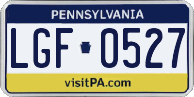 PA license plate LGF0527