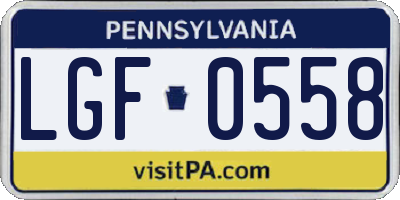 PA license plate LGF0558