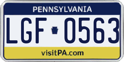 PA license plate LGF0563