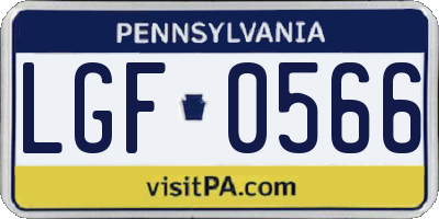 PA license plate LGF0566