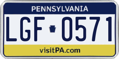 PA license plate LGF0571