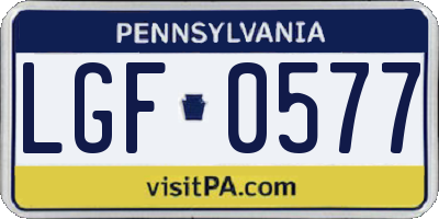 PA license plate LGF0577