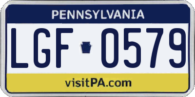 PA license plate LGF0579