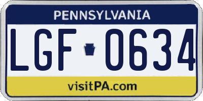 PA license plate LGF0634